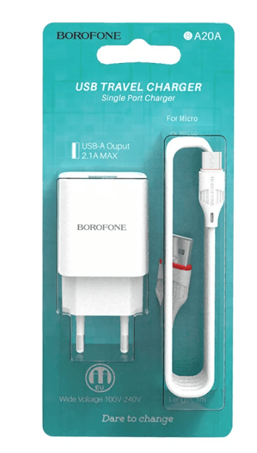 Main image of Borofone BA20A 1USB для MicroUSB (2.1A)