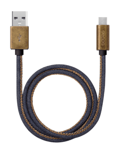 Main image of Deppa Jeans USB - micro USB, медь-джинса 1.2м