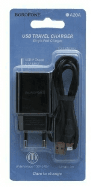Main image of Borofone BA20A 1USB для Lightning (2.1A)