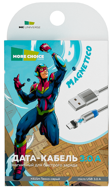 Main image of More Choice K61Sm Magnetic для MicroUSB 3.0A (1м)
