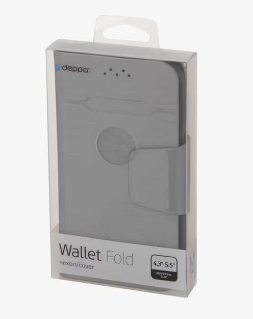 Main image of Deppa Wallet Fold M (4.3-5.5) серый