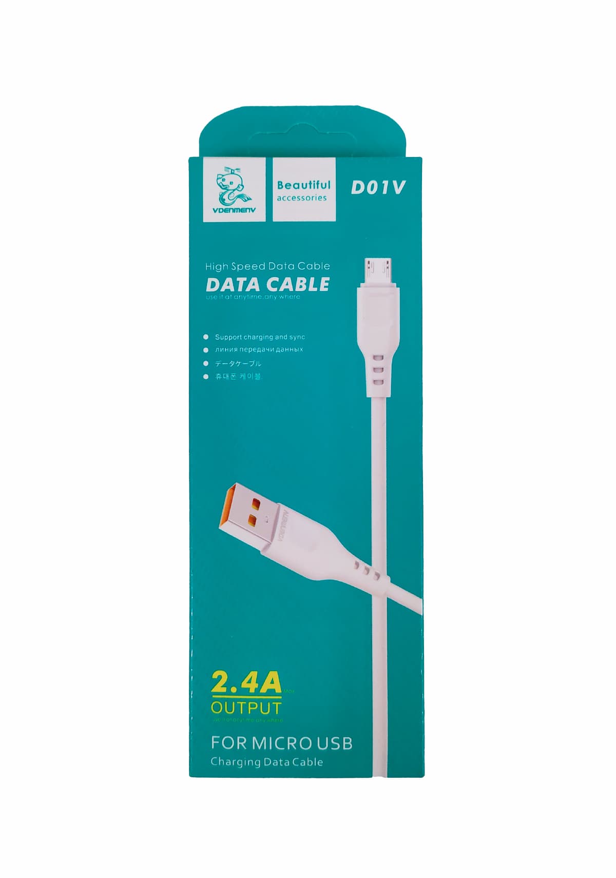 Denmen D01V для MicroUSB 2.4А (1м)