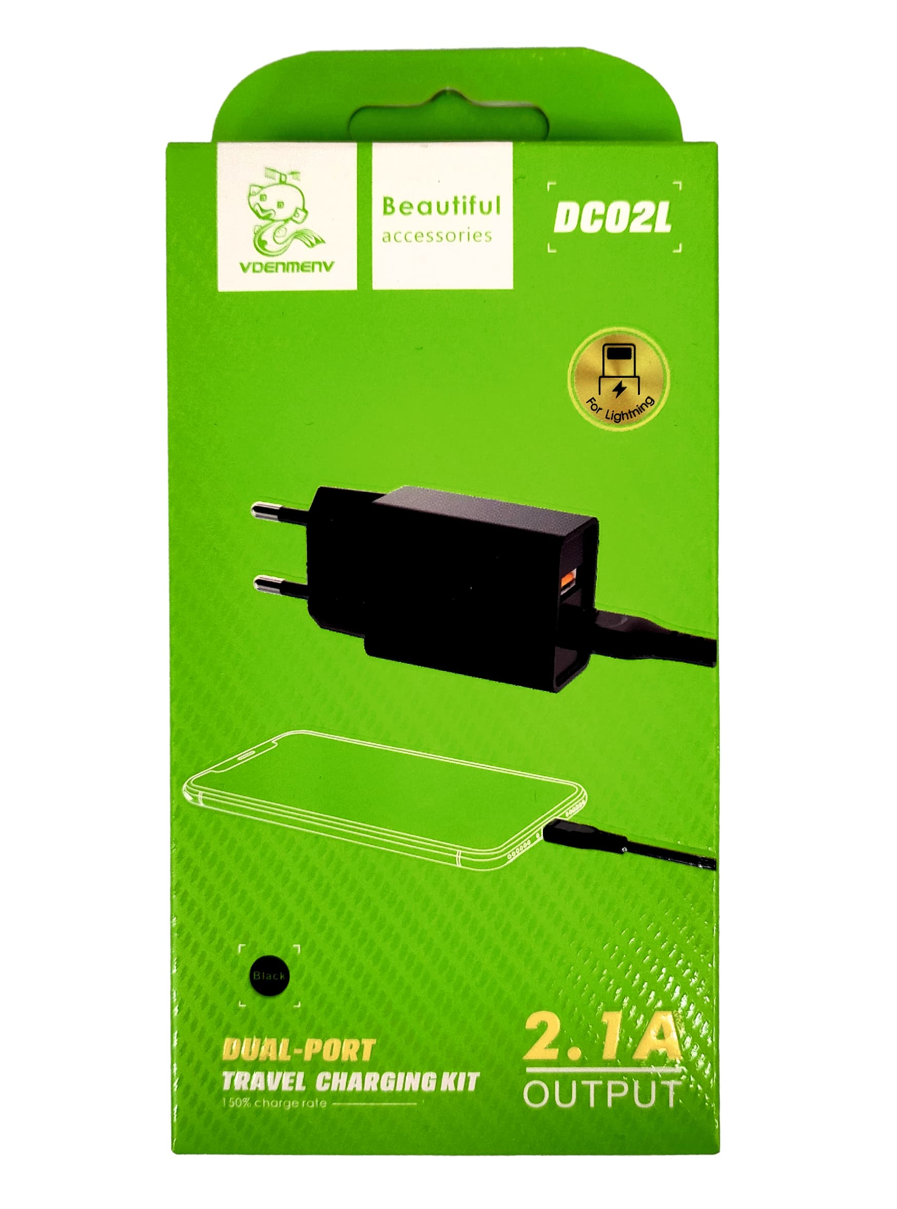 Main image of Denmen DC02L 2USB для Lightning (2.1А)