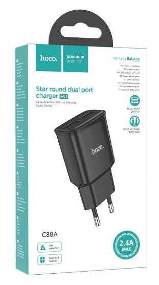 Main image of Hoco CS31A 2USB 2.4A, для MicroUSB (черный)
