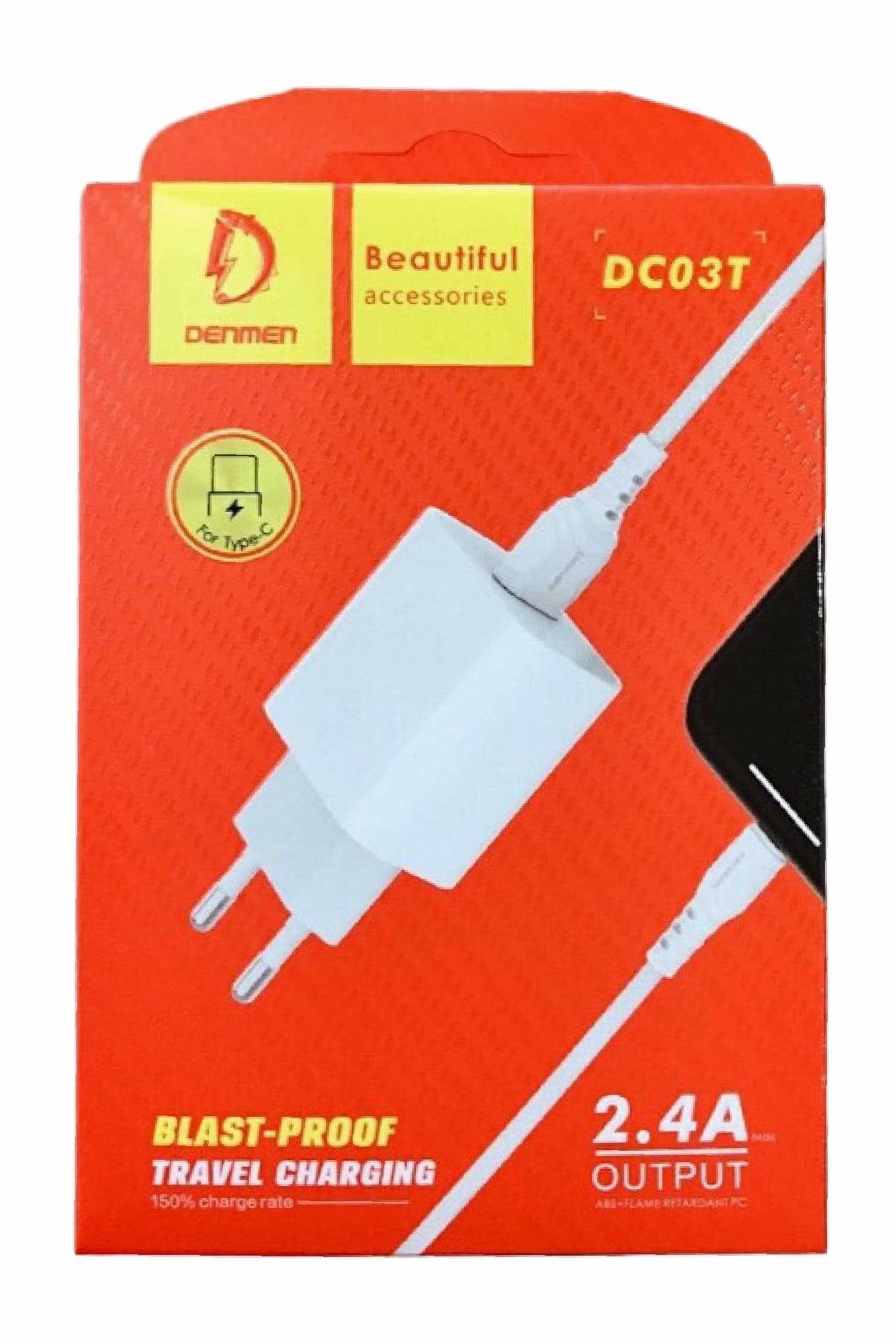 Main image of Denmen DC03T 1USB для Type-C (2.4А)