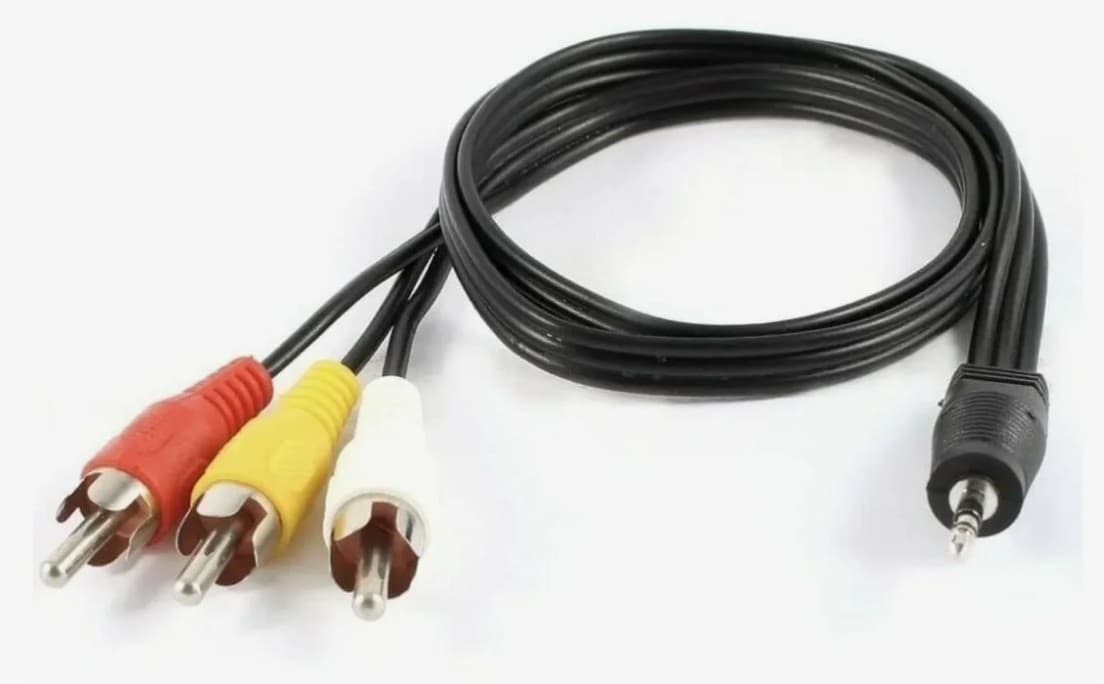 3RCA-AUX, тюльпаны на 3.5 Jack (1.5м)