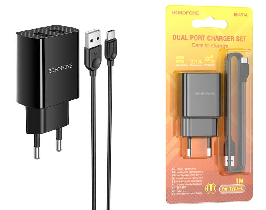 Main image of Borofone BA53A 2USB для Type-C (2.1A)