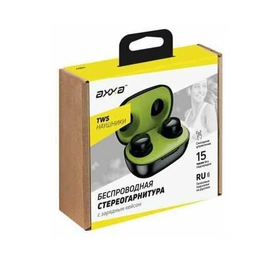 Main image of AXXA AB-02 4051:чистый звук, BT 5.3, емк. акб 30/300mAh, 2 микр (черный)