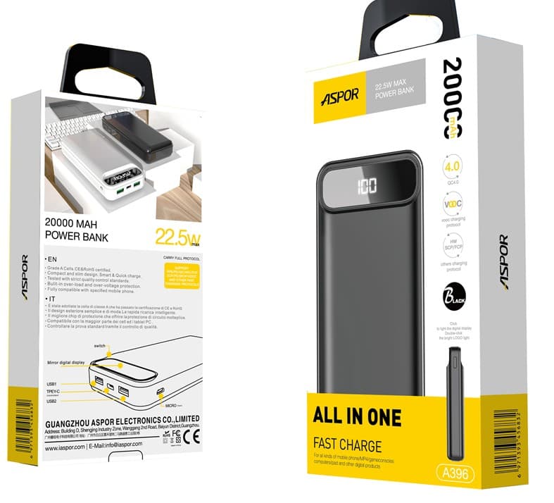 Main image of ASPOR A396PD 20000mAh (черный)
