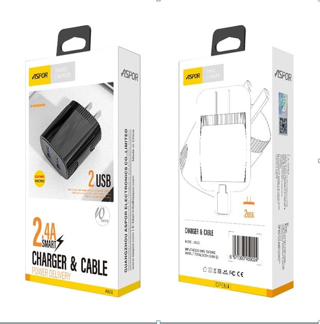 Main image of ASPOR A811 2USB, 2.4A (белый)