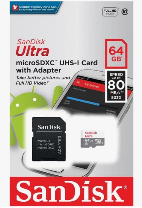 Main image of SanDisk microSD 64Gb Class 10