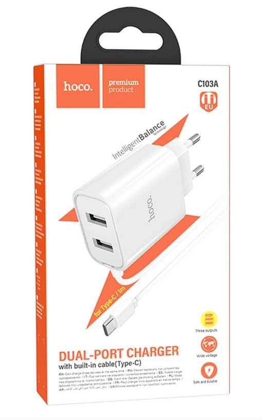 Main image of Hoco C103A 2USB для Type-C (2.1A)