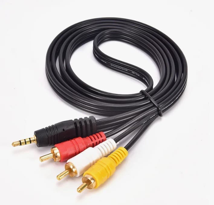 3RCA-AUX, тюльпаны на 3.5 Jack (1м)