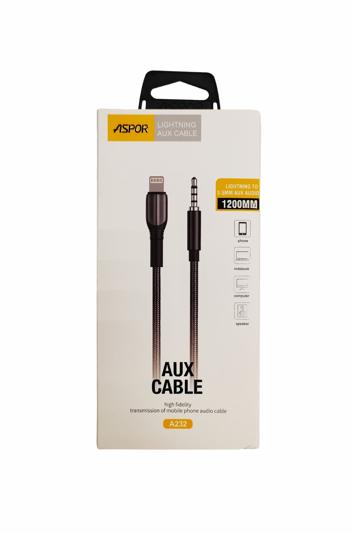 ASPOR A232 Lightning>AUX (1,2м) (черный)