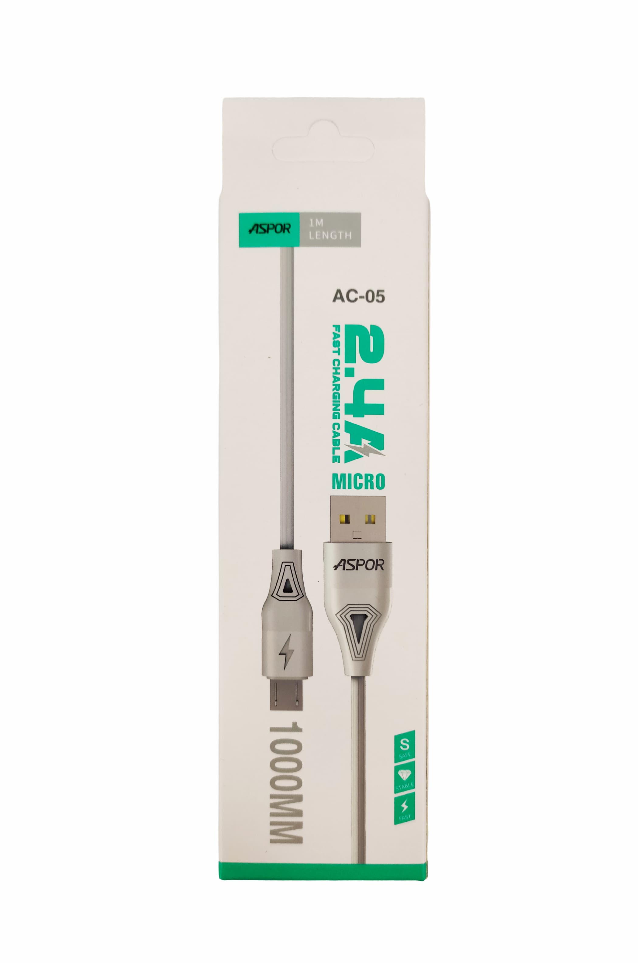 Main image of ASPOR AC-05 2.4A, для Micro-USB 1m (белый)
