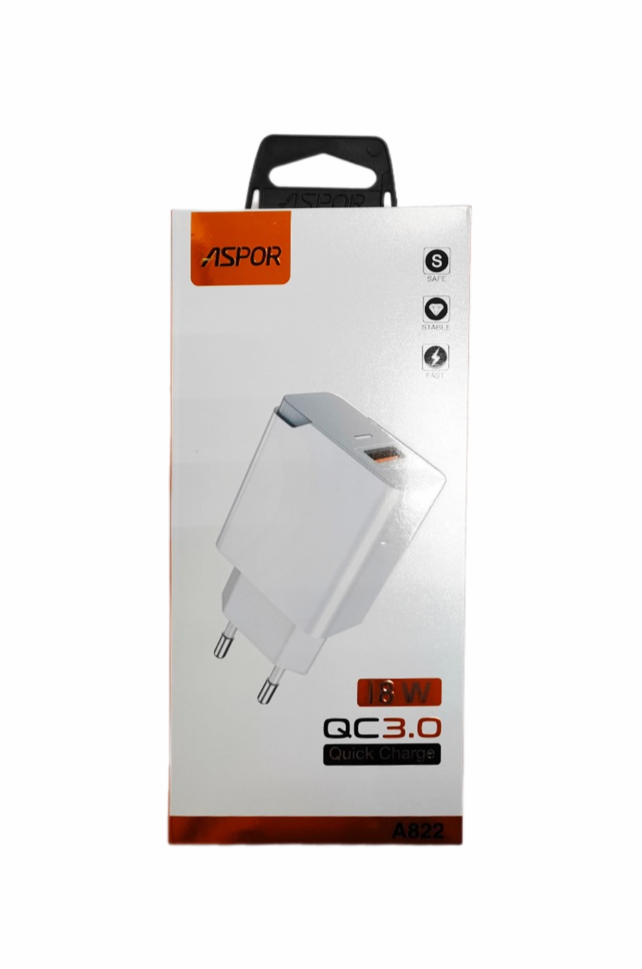 Main image of ASPOR A822 1USB, 18W, QC3.0 (быстрая зарядка)