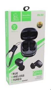 Denmen DL20 EARBUDS : глубокий бас , ВТ5.2 , емк. акб 30/200 mAh, 2 микр.(черный)