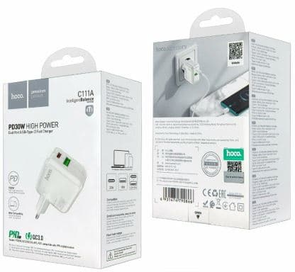 Main image of Hoco C111A 1USB+PD 3.0A PD 30W &amp; QC3.0
