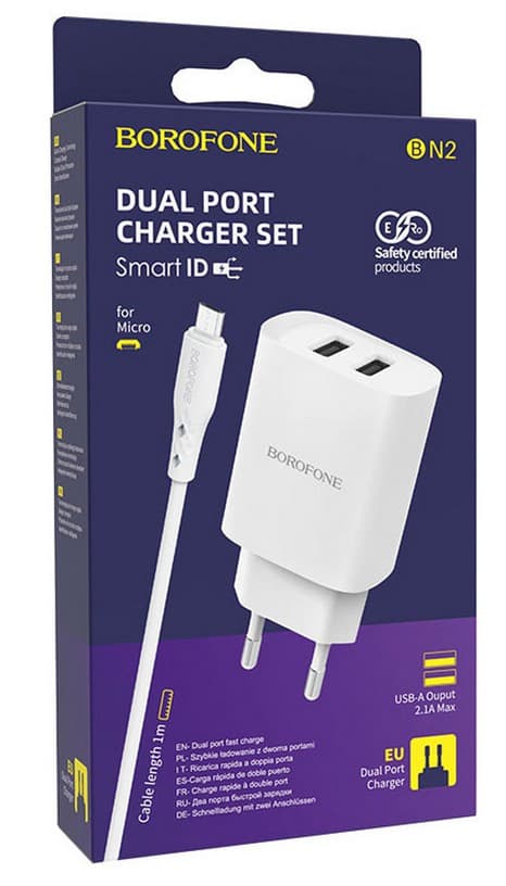 Main image of Borofone BN2 2USB для MicroUSB (2.1A)