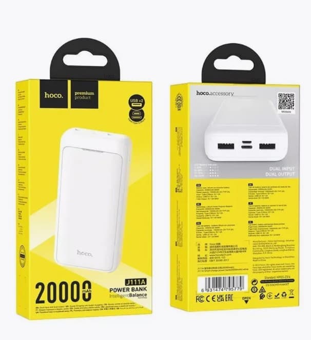 Main image of Hoco J111A 20000mAh 2USB,  2A (белый)