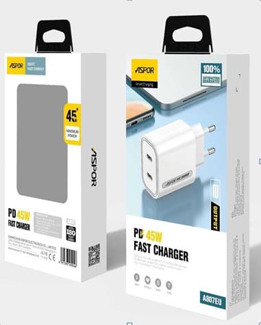 Main image of ASPOR A807 2USB PD 45w (белый)
