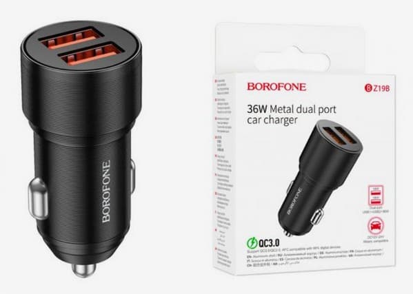 Main image of Borofone BZ19B 2USB 36W (QC3.0 быстрая зарядка)