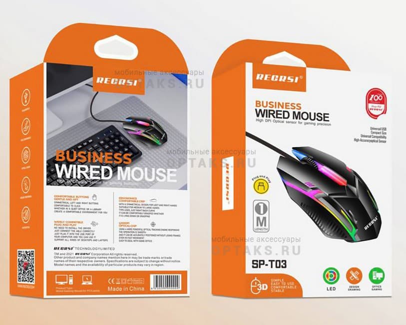 Main image of RECRSI SP-T03 игровая RGB (черный)