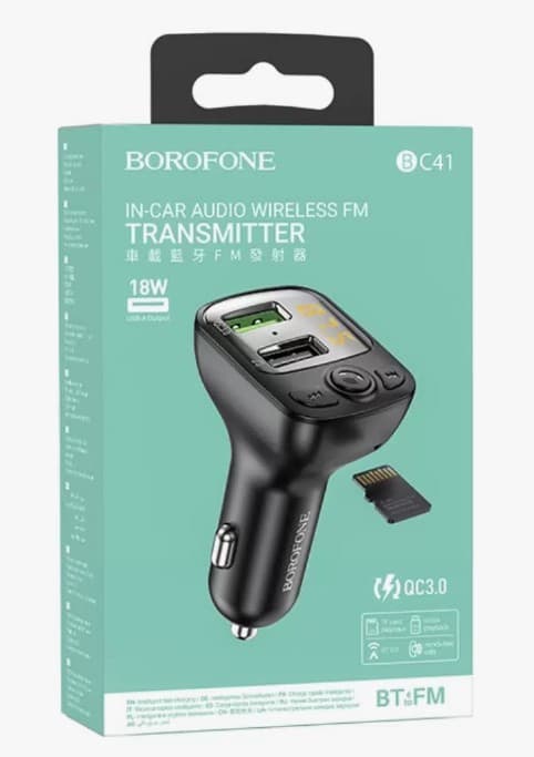 Borofone BC41 2USB 3.1A/QC3.0, Bluetooth 4.2 18W