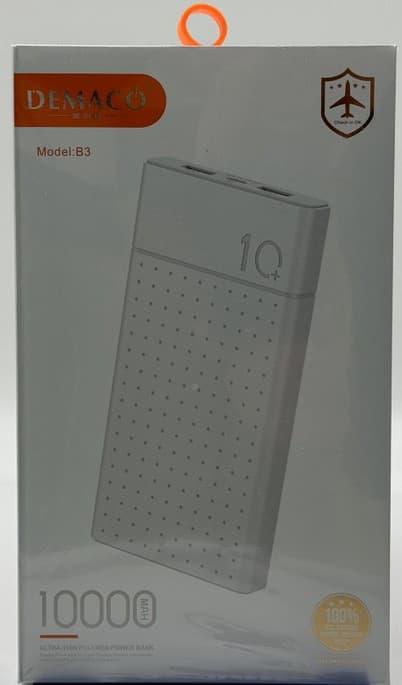 Main image of DEMACO B3 10000mAh 2USB, 2.4A LED (белый)