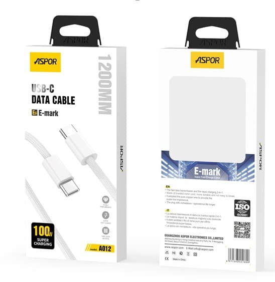 ASPOR A012 PD 100W для Type-C (1m)