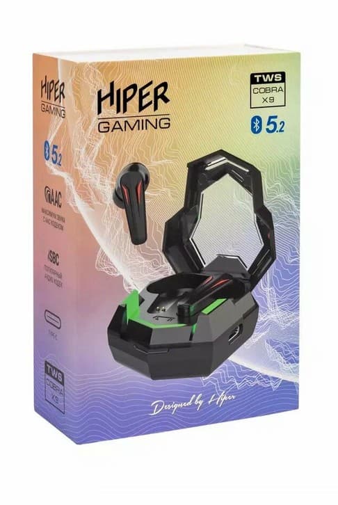 Main image of HIPER COBRA X9: ENC , ВТ5.3 , емк. акб 40/400 mAh, IP54 , 2 микр.  (черный)