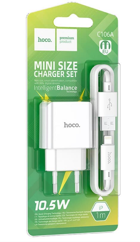 Main image of Hoco C106A 1USB для Lightning (2.1A)