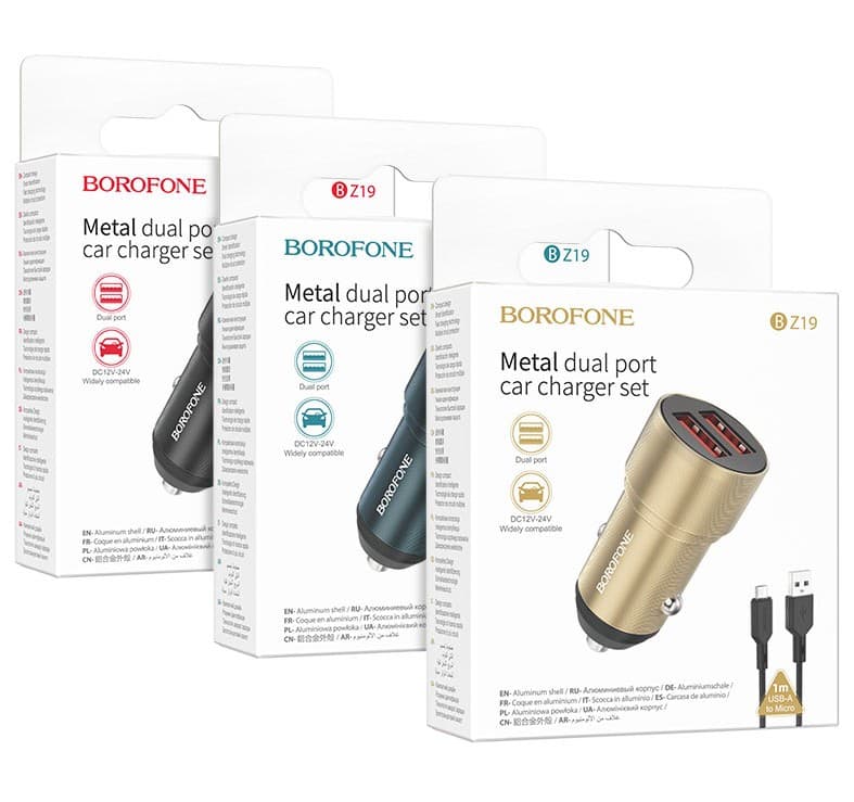 Main image of Borofone BZ19B 2USB для microUSB 3.0A, 36W