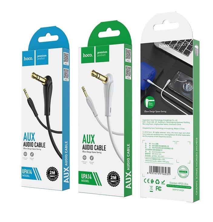 Main image of Hoco UPA14 для AUX 3.5mm (1м), угловой