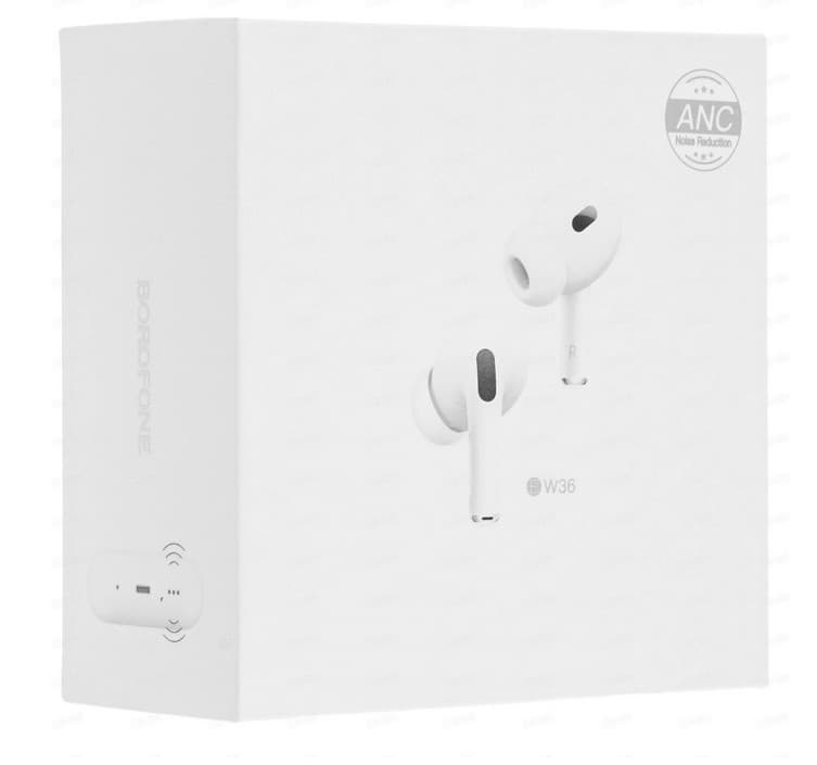 Borofone BW36 APods Pro : ANC , BT 5.3,емк. акб 40/400mAh, IPX5, 4 микр 4(белый)