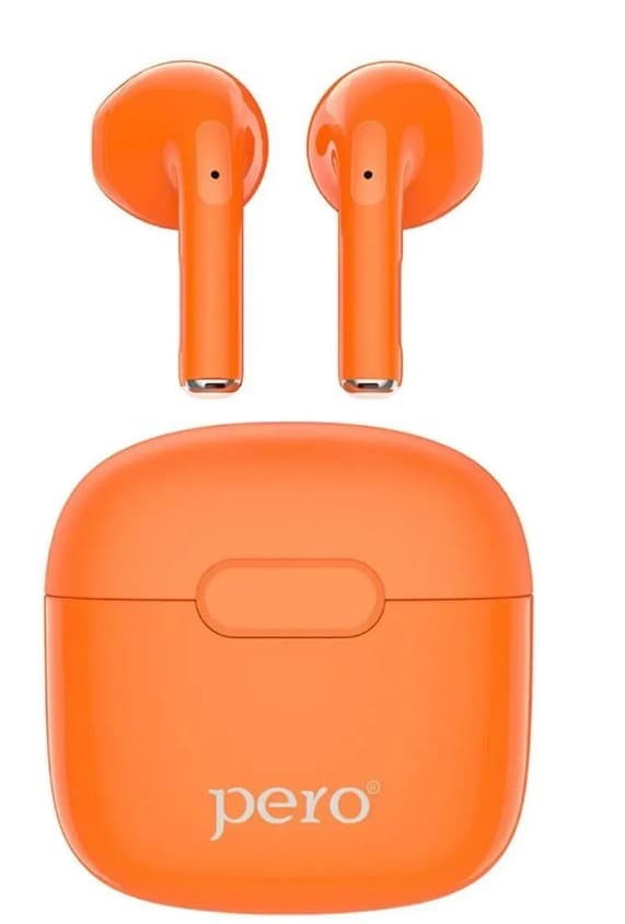 Main image of PERO TWS05 COLORFUL: яркий дизайн , BT5.3 , емк. акб 25/180mAh , 1 микр. (оранжевый)