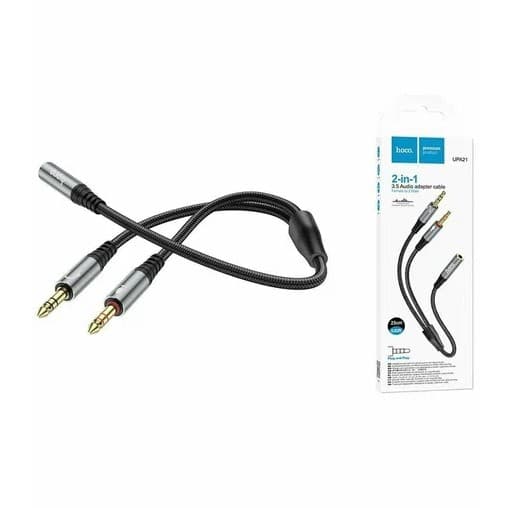 Hoco UPA21 адаптер 3.5мм штекер на 2*3.5мм