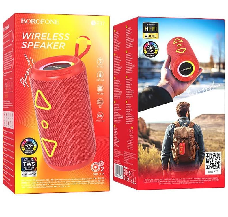 Main image of Borofone BR37 BT5.3 / 5W*2, RGB / 1500mAh (красный)