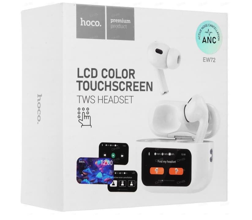Main image of Hoco EW72 : ANC и дисплей , BT5.4 , емк. акб 30/360mAh , IPX4 , 2 микр. (белый)