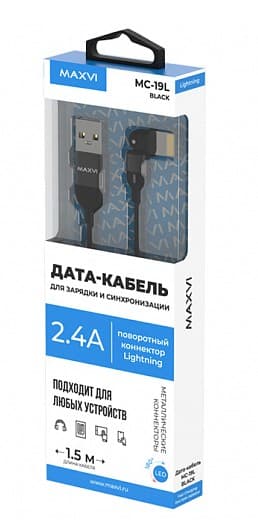 Main image of Maxvi MC-19L для Lightning 2.4A поворотный (1м)