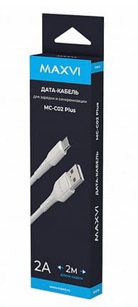 Maxvi MC-C02 Plus для Type-C 2А (2м)