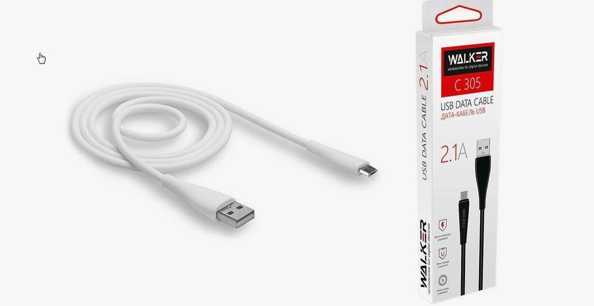 Main image of WALKER C305 для MicroUSB 2.1А (1м)
