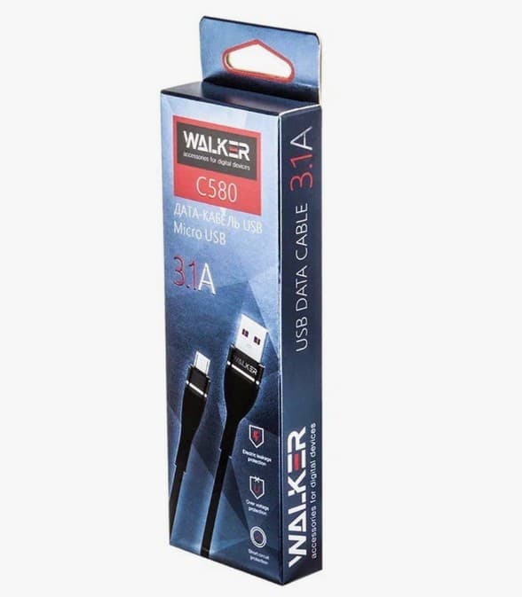 WALKER C580 для MicroUSB 3.1A (1м)
