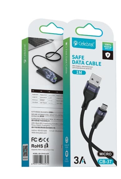Celebrat CB-37 для microUSB 3A (1м)