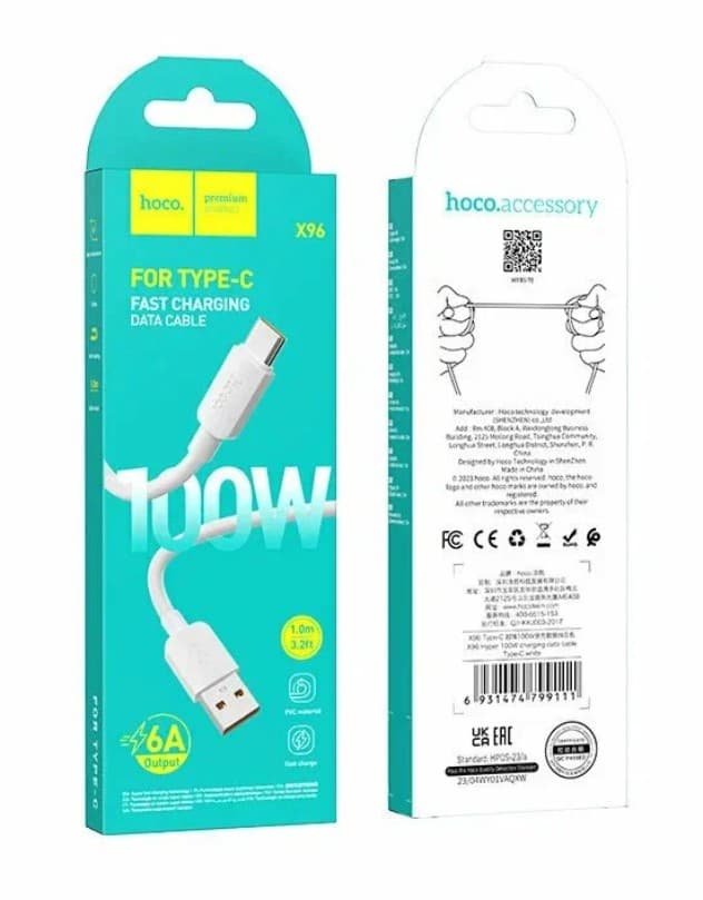 Hoco X96 для Type-C 100W 6A (1м)
