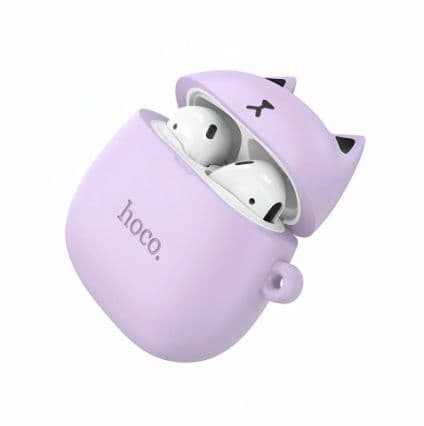 Main image of Hoco EW45 APods 2 Cat :чехол в подарок ,BT 5.3, емк. акб 25/200 mAh,1 микр (сиреневый)