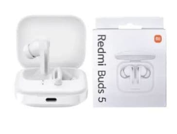 Xiaomi Redmi Buds 5 (белый), BT 5.3,шумопод. есть, емк. акб mAh(науш/кейс) ~40 / 500, Type-C, IP54, кодек SBC, AAC, кол. микр 2 (ENC)
