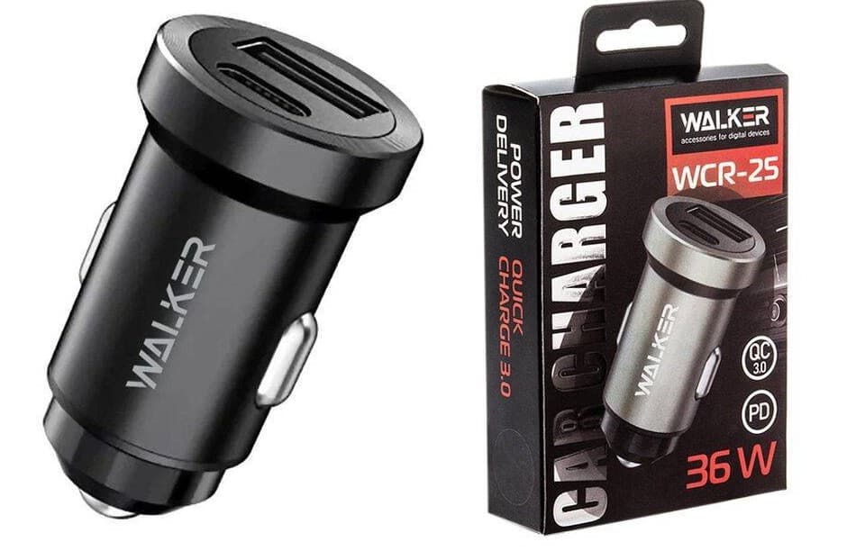 Main image of WALKER WCR-25 1USB+PD 36W/3A , быстрая зарядка
