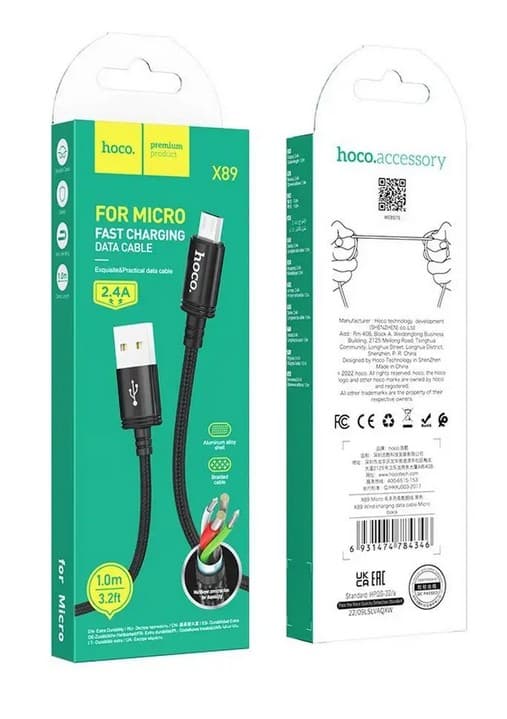 Main image of Hoco X89 для MicroUSB 2.4A (1м)