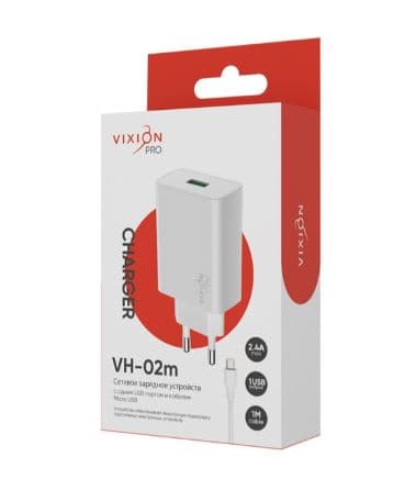 Main image of Vixion VH-02m 1USB для MicroUSB (2.4A)